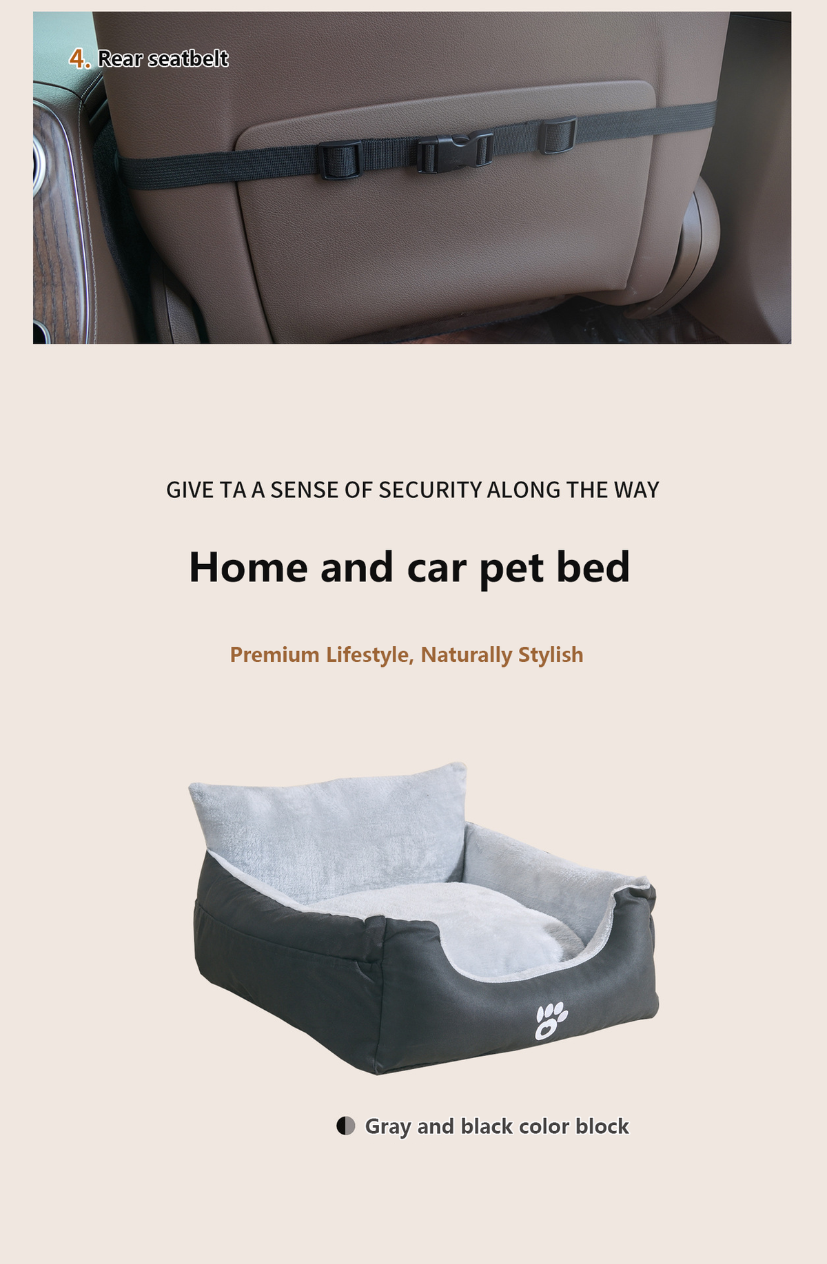 Simple And Comfortable Pet Car Bed