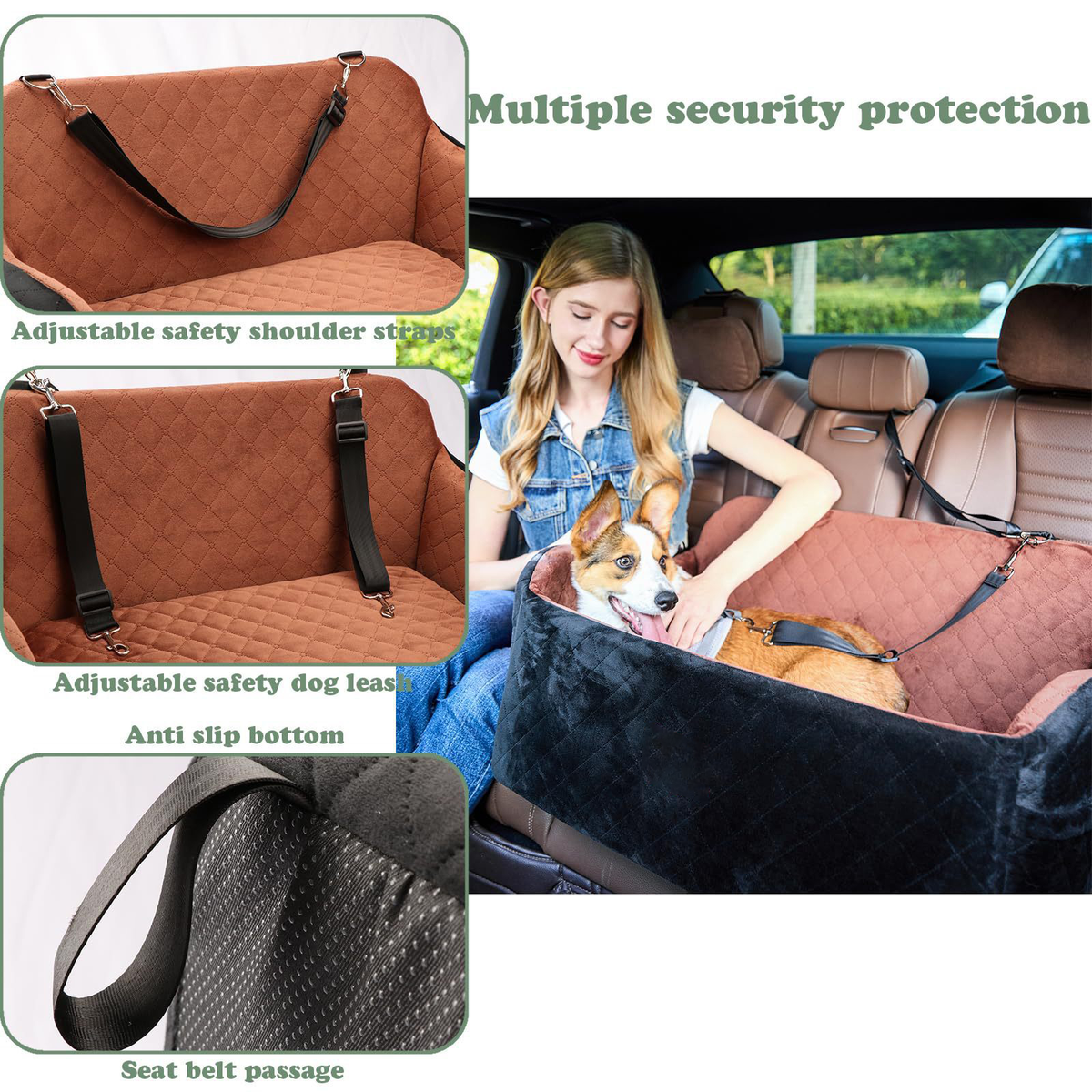 Non Slip Soft Pet Car Bed